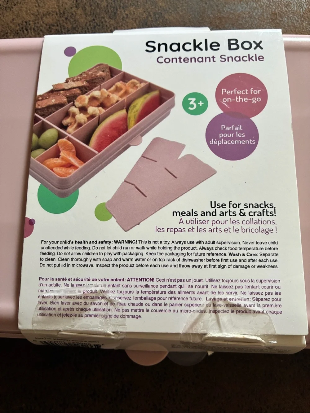 Pink Snackle Box - 12-Compartment Food Organizer